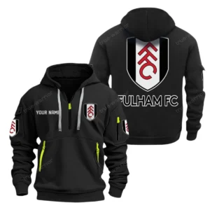 Fulham Hoodie Half Zip, All Over Print Hoodie For Fulham Fans EPL28042525903 - Black