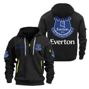 Everton Hoodie Half Zip, All Over Print Hoodie For Everton Fans EPL28042525905 - Black