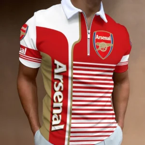 Arsenal Zip Polo Shirt, All Over Print Shirt For Arsenal Fans EPL33050225128