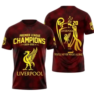 Liverpool T-Shirt Premier League Champions 2025 Unisex Shirts EPL38050525196