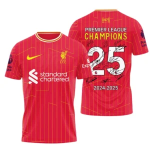 Liverpool T-Shirt Premier League Champions 2025 Unisex Shirts EPL38050525208