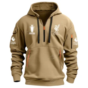 Liverpool Hoodie Half Zip Premier League Champions 2025 EPL40050825888 - Khaki