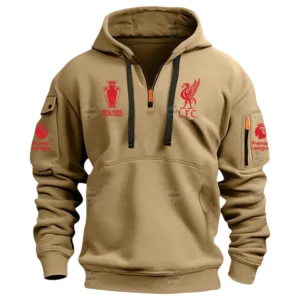 Liverpool Hoodie Half Zip Premier League Champions 2025 EPL40050825889 - Khaki