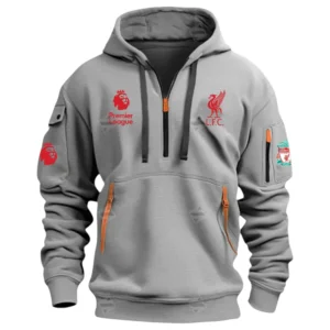 Liverpool Hoodie Half Zip Premier League Champions 2025 EPL40050825890 - Gray