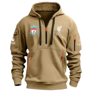 Liverpool Hoodie Half Zip Premier League Champions 2025 EPL40050825892 - Khaki