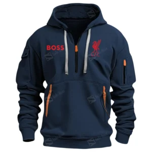 Liverpool Hoodie Half Zip Premier League Champions 2025 EPL40050825899 - Navy