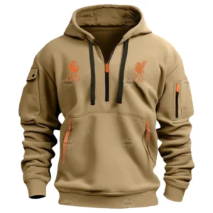Liverpool Hoodie Half Zip Premier League Champions 2025 EPL40050825903 - Khaki