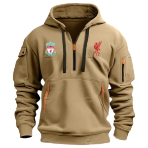 Liverpool Hoodie Half Zip Premier League Champions 2025 EPL40050825904 - Khaki