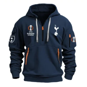 Tottenham Hotspur Hoodie Half Zipper Europa League Champions 2025 EPL79052225787 - Navy