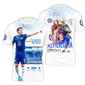 Chelsea César Azpilicueta T-Shirt Champions UEFA Conference League 2025 EPL93052925784