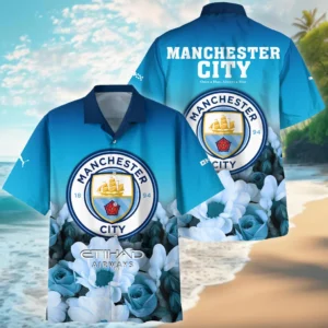 Manchester City Hawaiian Shirt Premier League 2025 Print All The Way, Gift For Fan Manchester City HVN1001MC05072025HAW
