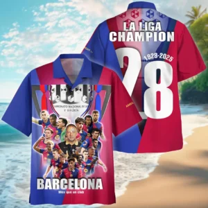 Barcelona Hawaiian Shirt La Liga Champion 2025 Gifts For Fan Barcelona HVN1007LALIGA05142025HAW