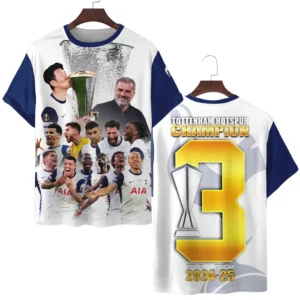 Tottenham Hotspur T-Shirt UEFA Europa 2025 For Fan Tottenham Hotspur HVN1007C2CHAMP052225TS3D