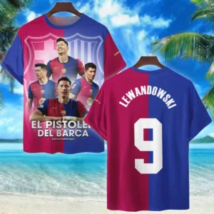 Robert Lewandowski  T-Shirt Laliga 2025 For Fan Robert Lewandowski  HVN1009RL05152025TS3D