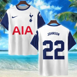 Brennan Johnson T- Shirt Tottenham Hotspur UEFA Europa 2025 For Fan Brennan Johnson HVN1010UEFABJ052225TS3D