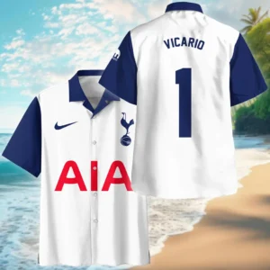 Guglielmo Vicario Hawaiian  Shirt Tottenham Hotspur UEFA Europa 2025 For Fan Guglielmo Vicario HVN1010UEFAGV052225HAW