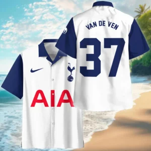 Micky van de Ven Hawaiian  Shirt Tottenham Hotspur UEFA Europa 2025 For Fan Micky van de Ven HVN1010UEFAMV052225HAW