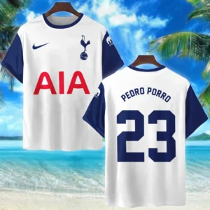 Pedro Porro T- Shirt Tottenham Hotspur UEFA Europa 2025 For Fan Pedro Porro HVN1010UEFAPP052225TS3D