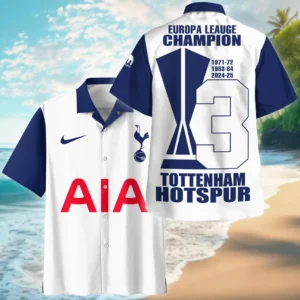 Tottenham Hotspur Hawaiian Shirt UEFA Europa 2025 For Fan Tottenham Hotspur HVN1012UEFACHAMP052225HAW