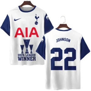 Brennan Johnson Tottenham Hotspur T-Shirt  UEFA League Cup 2025 For Fan Brennan Johnson HVN1017BJ052425