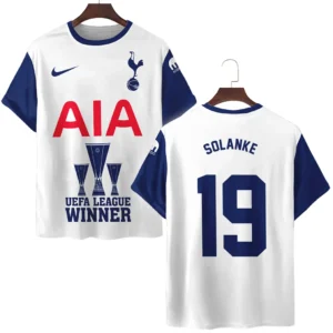 Dominic Solanke Tottenham Hotspur T-Shirt  UEFA League Cup 2025 For Fan Dominic Solanke HVN1017DL052425