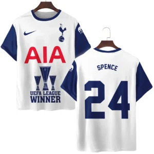 Djed Spence Tottenham Hotspur T-Shirt  UEFA League Cup 2025 For Fan Djed Spence HVN1017DS052425