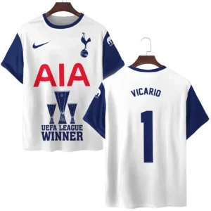 Guglielmo Vicario Tottenham Hotspur T-Shirt  UEFA League Cup 2025 For Fan Guglielmo Vicario HVN1017GV052425