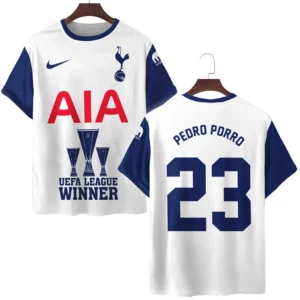 Pedro Porro Tottenham Hotspur T-Shirt  UEFA League Cup 2025 For Fan Pedro Porro HVN1017PP052425