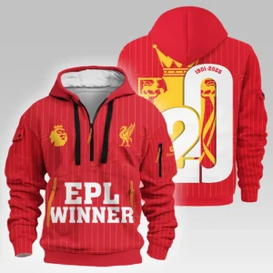 Liverpool Hoodie Half Zipper Premier League 2025 For Fan Liverpool HVN1023EPLCHAMP052725HODZ