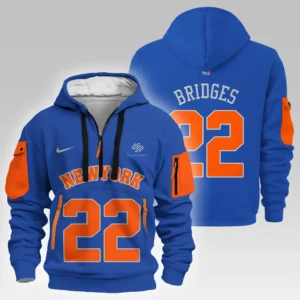 Mikal Bridges New York Knicks Hoodie Half Zipper  NBA 2025 For Fan Mikal Bridges HVN1026NKMB052825HODZ