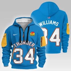 Kenrich Williams Oklahoma City Thunder Hoodie Half Zipper  NBA 2025 For Fan Kenrich Williams HVN1026THDKW052825HODZ