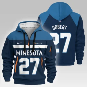 Rudy Gobert Minnesota Timberwolves Hoodie Half Zipper  NBA 2025 For Fan Rudy Gobert HVN1026TWRG052825HODZ