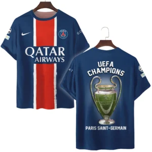 Paris Saint-Germain T-Shirt UEFA Champion League 2025 For Fan Paris Saint-Germain HVN1034PSG053125TS3D