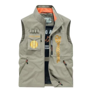 Milwaukee Brewers Outdoor Sleeveless Vest, All Over Print Outdoor Sleeveless Vest Milwaukee Brewers DMBL1136192479 - Khaki