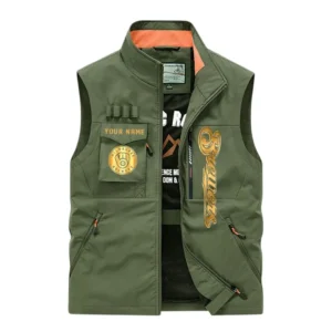 Milwaukee Brewers Outdoor Sleeveless Vest, All Over Print Outdoor Sleeveless Vest Milwaukee Brewers DMBL1136192479 - Army Green