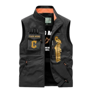 Cleveland Indians Outdoor Sleeveless Vest, All Over Print Outdoor Sleeveless Vest Cleveland Indians DMBL1136192480 - Black
