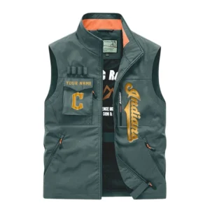Cleveland Indians Outdoor Sleeveless Vest, All Over Print Outdoor Sleeveless Vest Cleveland Indians DMBL1136192480 - Bean Green