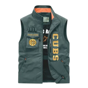 Chicago Cubs Outdoor Sleeveless Vest, All Over Print Outdoor Sleeveless Vest Chicago Cubs DMBL1136192481 - Bean Green