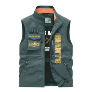 San Francisco Giants Outdoor Sleeveless Vest, All Over Print Outdoor Sleeveless Vest San Francisco Giants DMBL1136192482 - Bean Green