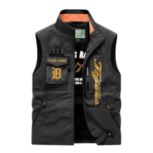 Detroit Tigers Outdoor Sleeveless Vest, All Over Print Outdoor Sleeveless Vest Detroit Tigers DMBL1136192486 - Black