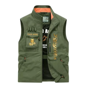 Kansas City Royals Outdoor Sleeveless Vest, All Over Print Outdoor Sleeveless Vest Kansas City Royals DMBL1136192487 - Army Green