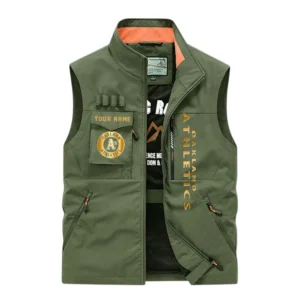 Athletics Outdoor Sleeveless Vest, All Over Print Outdoor Sleeveless Vest Athletics DMBL1136192488 - Army Green