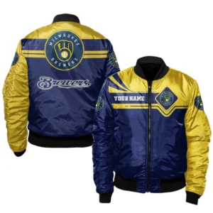 Milwaukee Brewers Bomber Jacket, All Over Print Bomber Jacket Milwaukee Brewers DMLB1046102033
