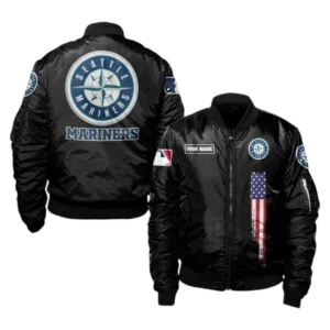Seattle Mariners Bomber Jacket, All Over Print Bomber Jacket Seattle Mariners DMLB1056102049