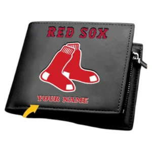 Boston Red Sox Horizontal Leather Wallet, All Over Print Zipper Horizontal Leather Wallet Boston Red Sox - Black DMLB1076112027