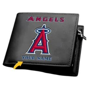 Los Angeles Angels Horizontal Leather Wallet, All Over Print Zipper Horizontal Leather Wallet Los Angeles Angels - Black DMLB1076112031