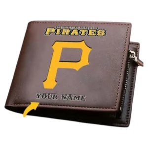 Pittsburgh Pirates Horizontal Leather Wallet, All Over Print Zipper Horizontal Leather Wallet Pittsburgh Pirates - Brown DMLB1076112034