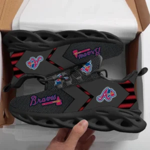 Atlanta Braves Max Soul Shoes, All Over Print Zipper Max Soul Shoes Atlanta Braves - Black DMLB1096112026