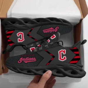 Cleveland Indians Max Soul Shoes, All Over Print Zipper Max Soul Shoes Cleveland Indians - Black DMLB1096112032