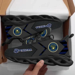 Milwaukee Brewers Max Soul Shoes, All Over Print Zipper Max Soul Shoes Milwaukee Brewers - Black DMLB1096112040